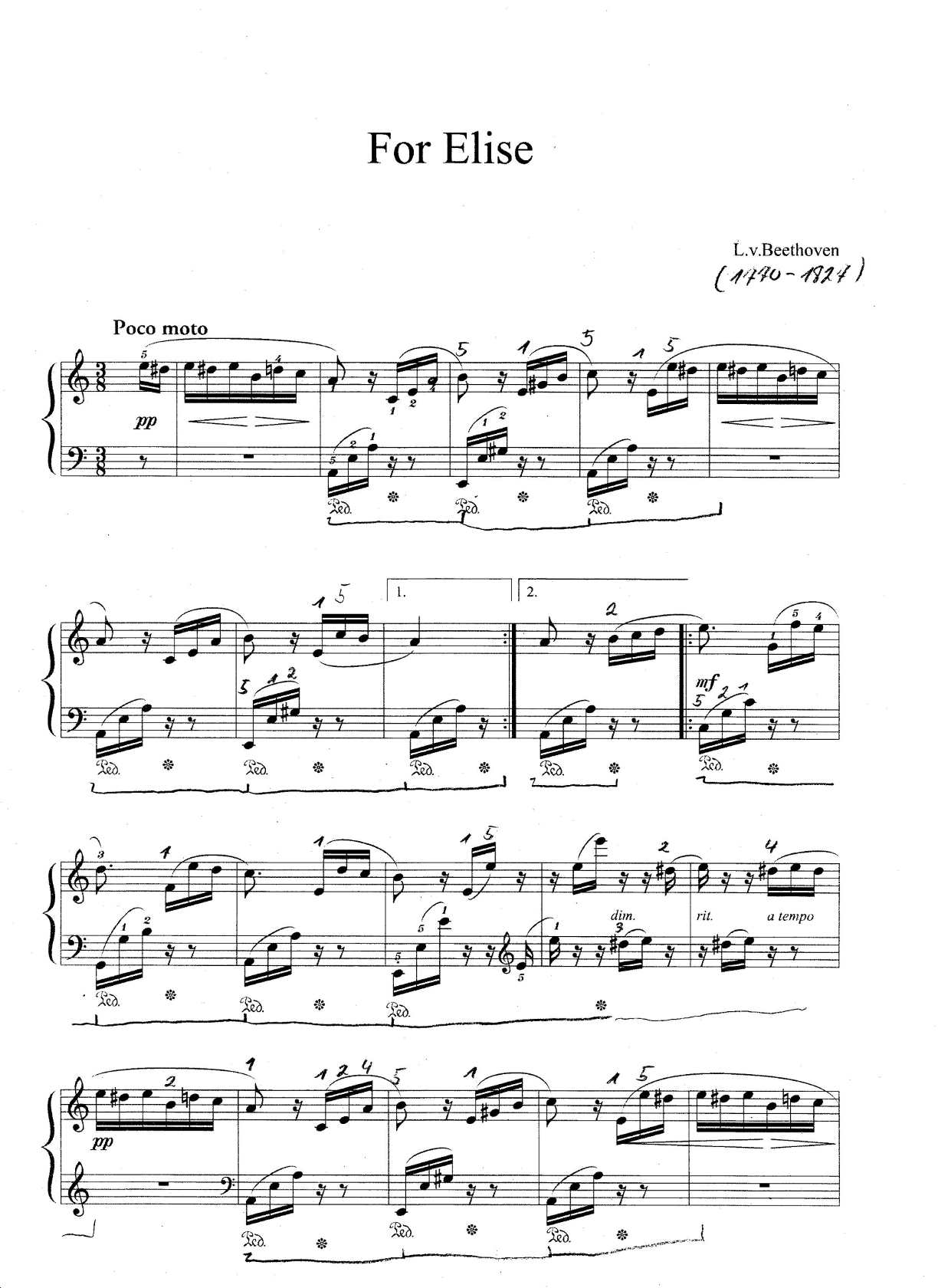 Für Elise – Vorschau
