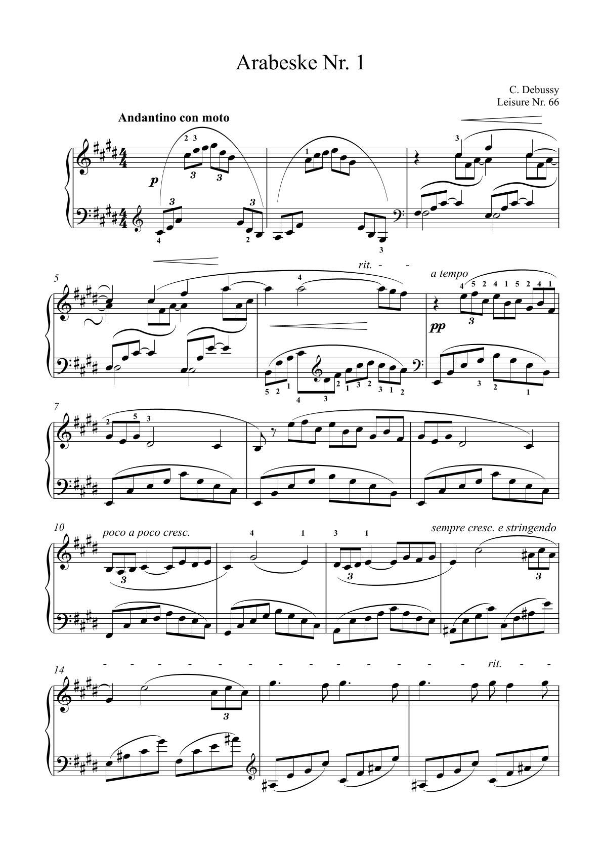 Arabesque No. 1 – Vorschau