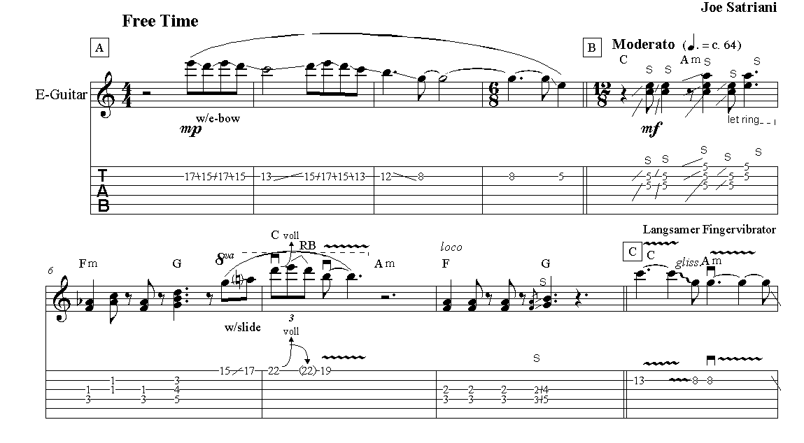 Sleepwalk Joe Satriani Noten Vorschau